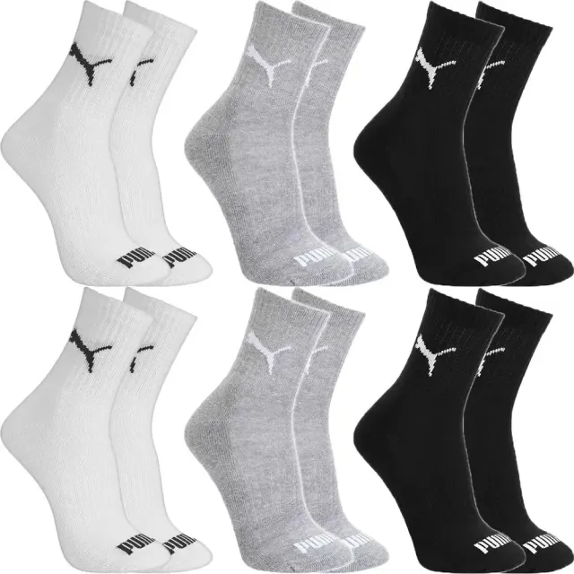 Kit 6 Pares Meias Puma Cano Médio Alto Atoalhada Original