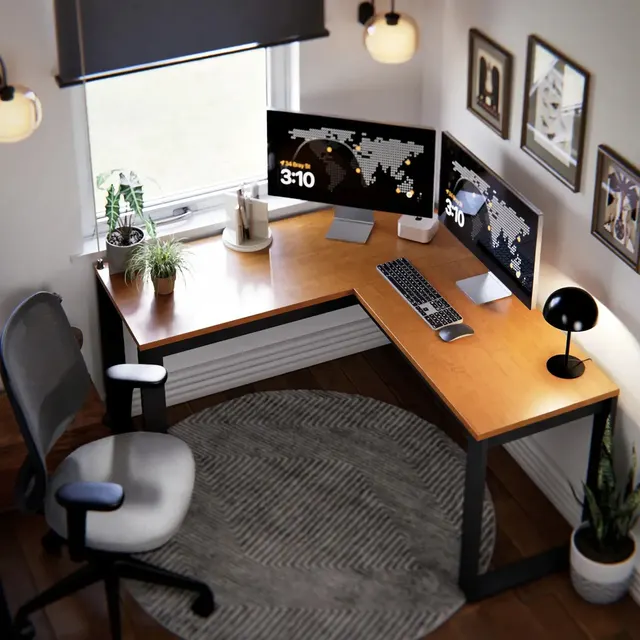 Mesa Escrivaninha Para Pc De Canto Berlim Em L Para Computador Home Office Estudo Trabalho Gamer Moderna Cinamomo Preta