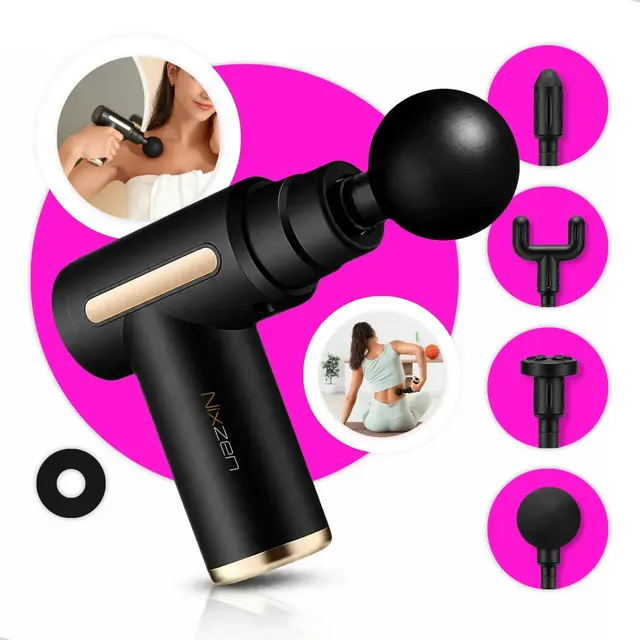 Massageador Pistola Elétrica Profissional Muscular Portátil Aparelho Fisioterapia Corporal 6 Velocidades 4 Cabeças De Massagem Alívio Dores